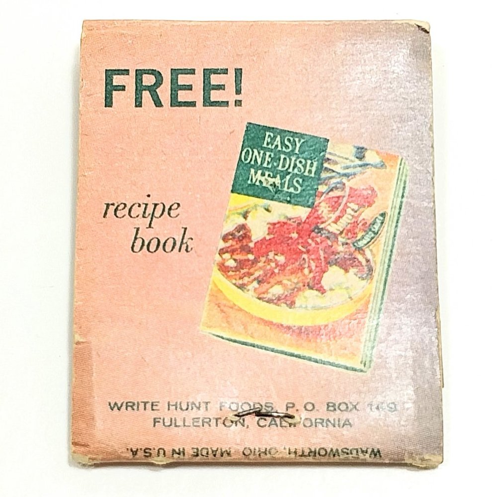 Vintage Hunts Matchbook With Recipe For "HOT DOG LOAF" 1963‎ #1273